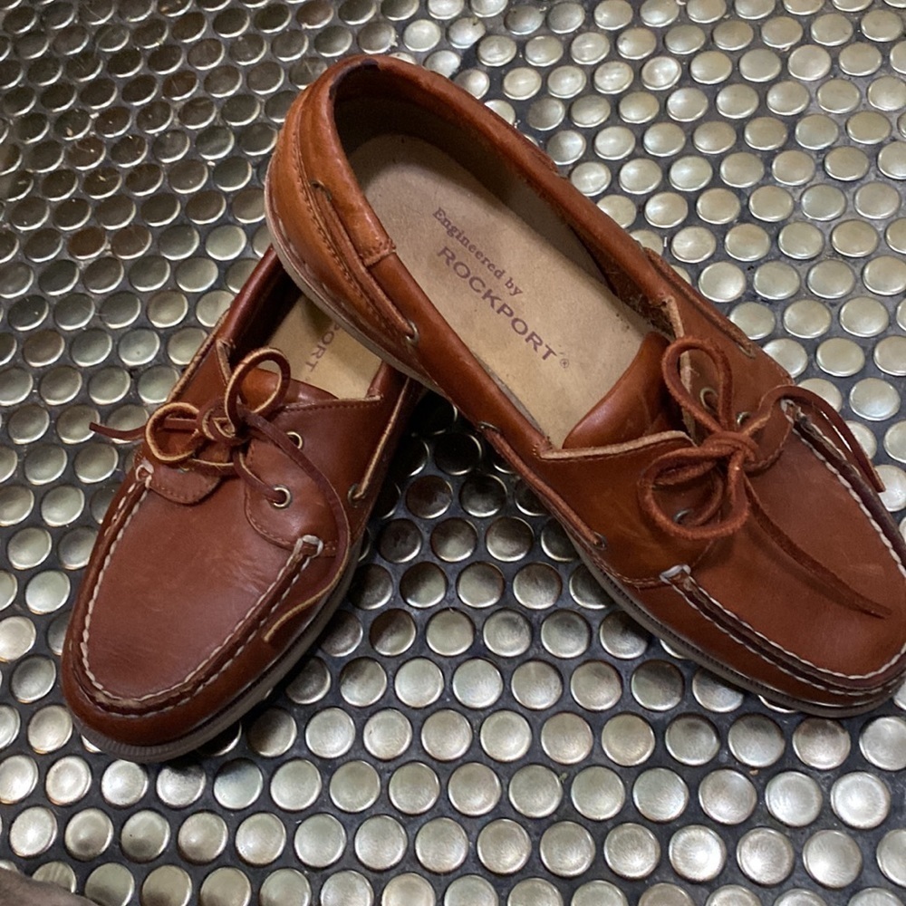 Rockport Wide Lace Up Leather Boat Deck Shoe 7.5 Wide